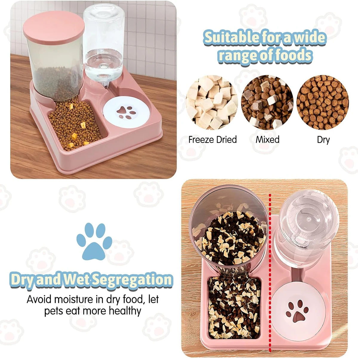 Revolutionary 2-in-1 Automatic Pet Feeder and Water Dispenser Set for Dogs - Effortless Feeding and Hydration!