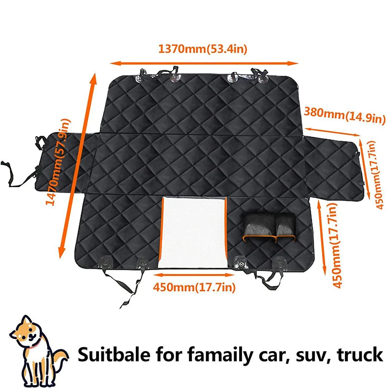 Premium Rear Seat Covers for Pets - Durable Oxford Cloth Dog Seat Protector for All Seasons