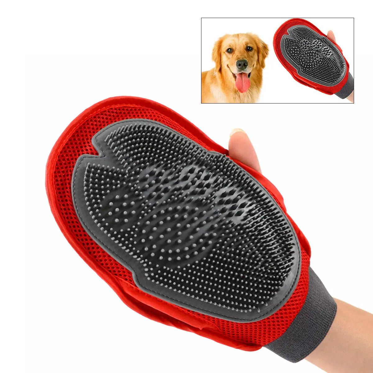 Soft Rubber Pet Grooming Glove - Gentle Shedding Remover and Massage Tool for Dogs and Cats