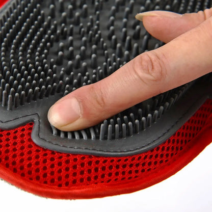 Soft Rubber Pet Grooming Glove - Gentle Shedding Remover and Massage Tool for Dogs and Cats