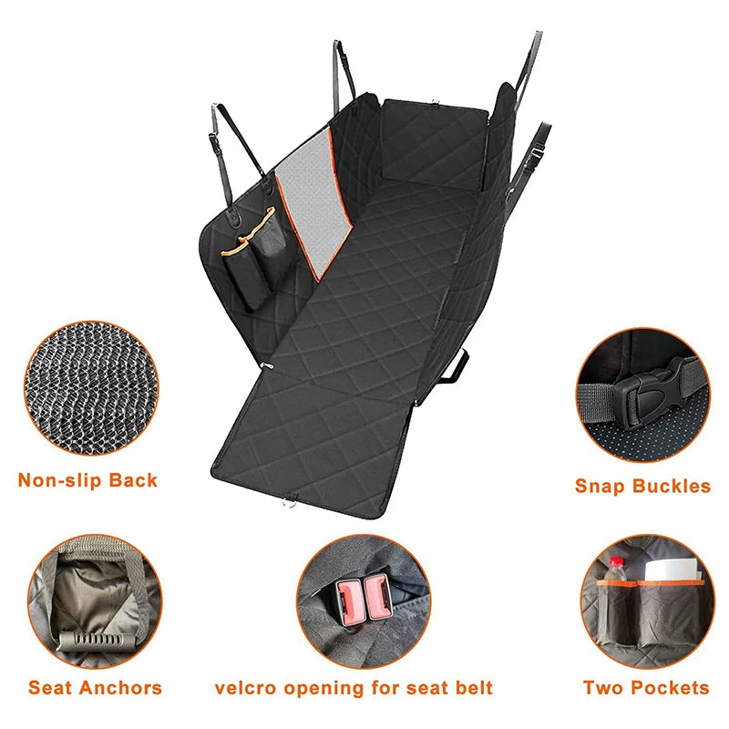 Premium Rear Seat Covers for Pets - Durable Oxford Cloth Dog Seat Protector for All Seasons