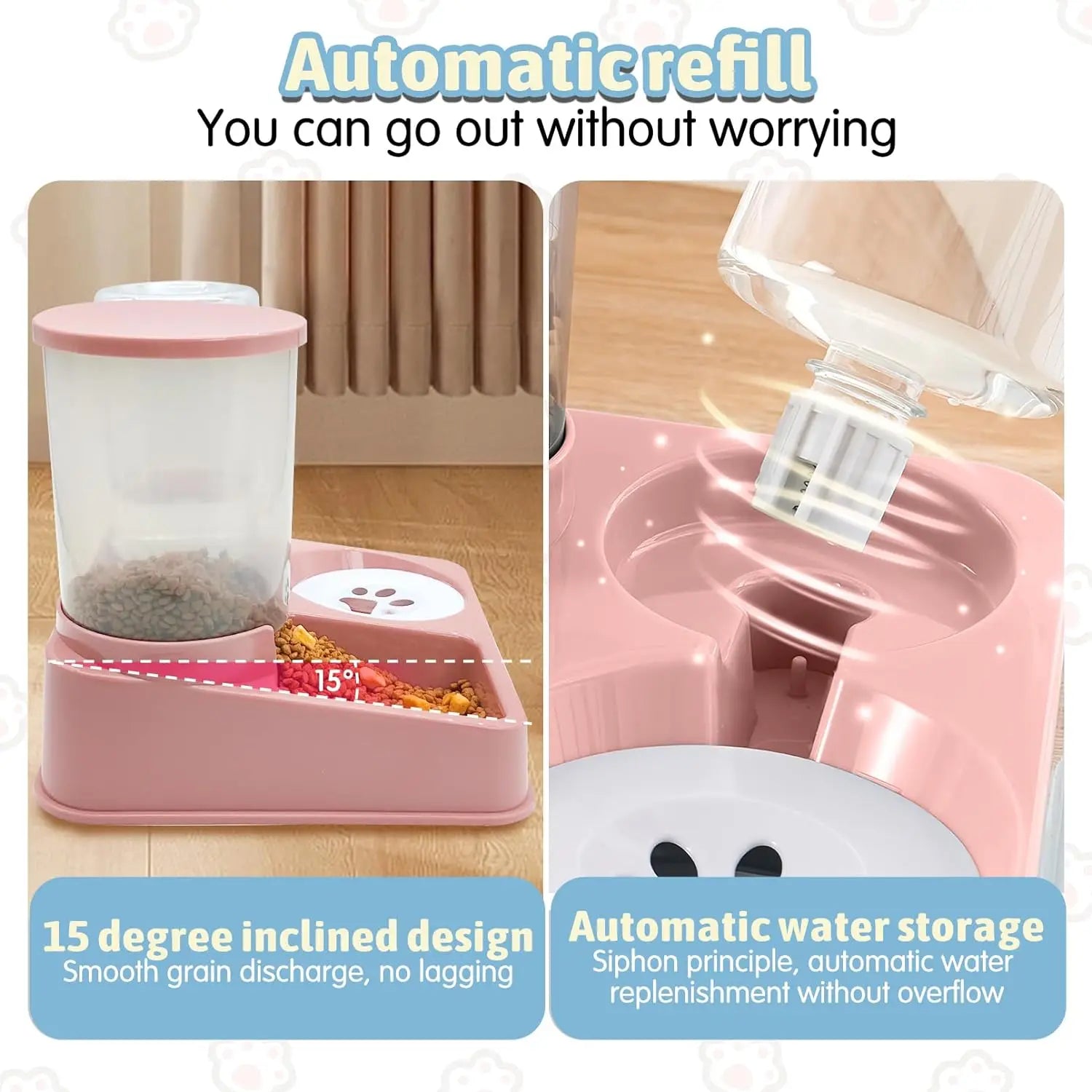 Revolutionary 2-in-1 Automatic Pet Feeder and Water Dispenser Set for Dogs - Effortless Feeding and Hydration!