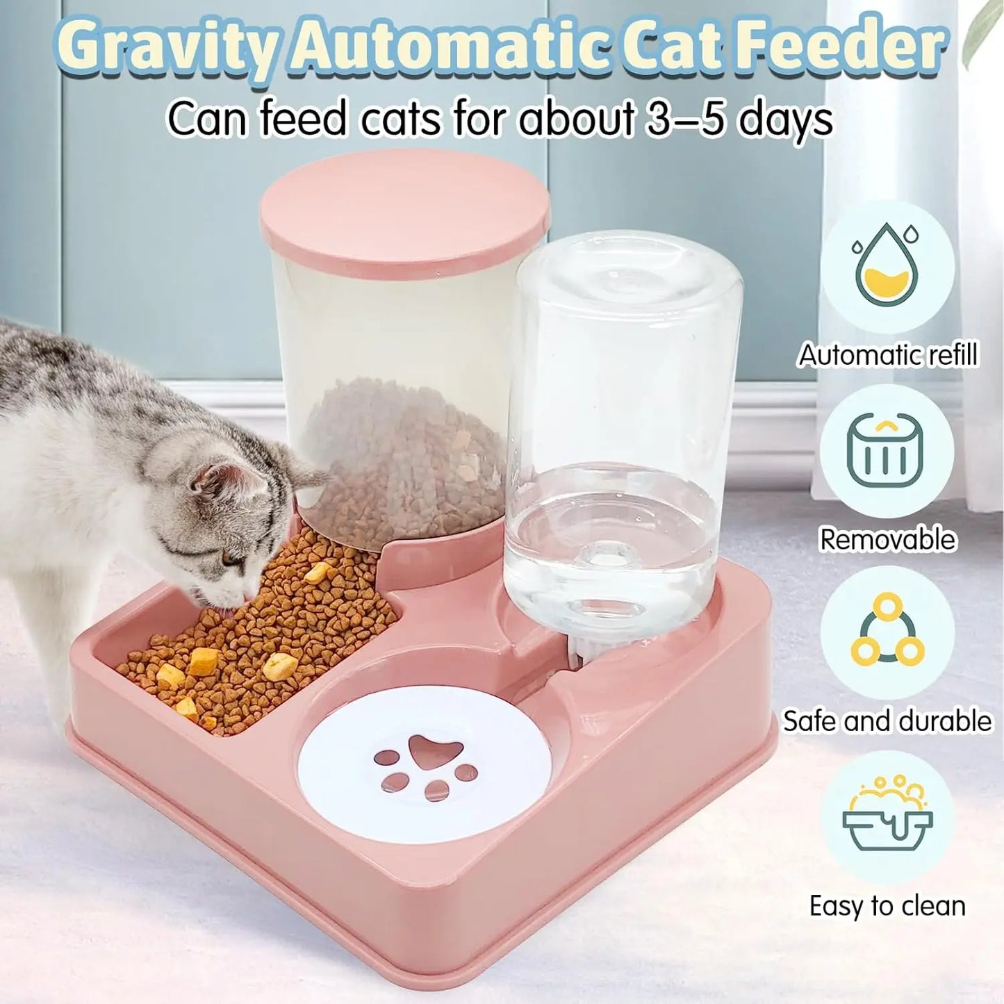 Revolutionary 2-in-1 Automatic Pet Feeder and Water Dispenser Set for Dogs - Effortless Feeding and Hydration!